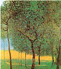 Orchard Paintings - Orchard by Gustav Klimt